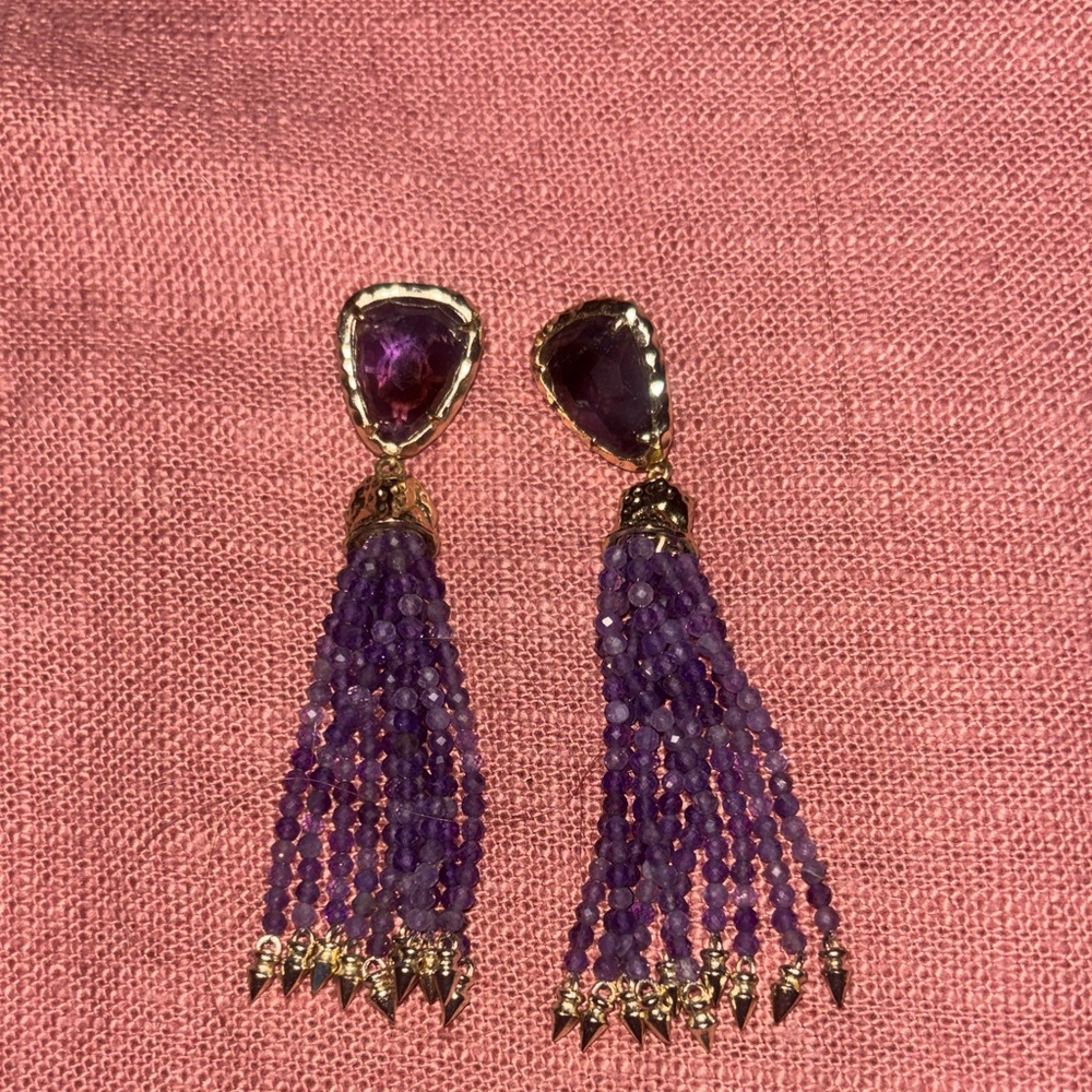 Kendra Scott Purple tassel earrings